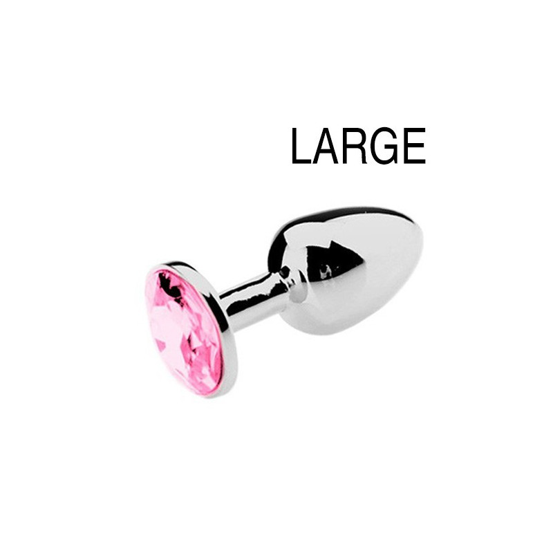 Generique Plug Bijou Strass Rose - LARGE 8 x 4cm